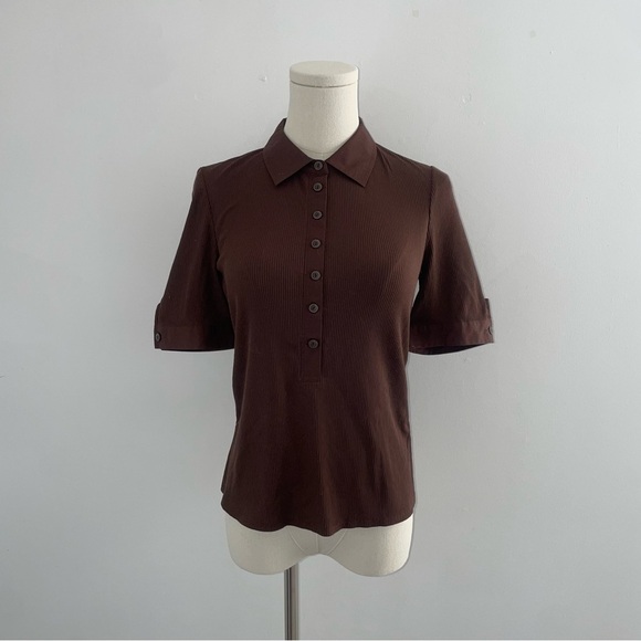 RAG & BONE MIX MEDIA - POLO SHIRT - CHOCOLATE - Picture 1 of 5